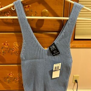 2b Bebe Light Blue Ribbed Tank Top